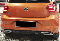 Volkswagen Polo 2017- гг. Задний диффузор DPT V-3 (Черный Глянец) фото 1