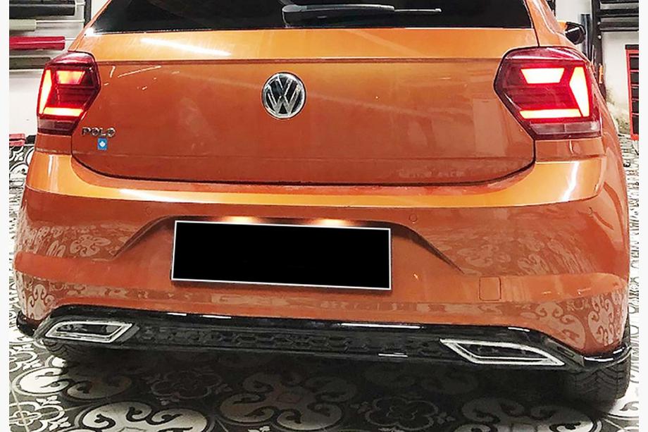 Volkswagen Polo 2017- гг. Задний диффузор DPT V-3 (Черный Глянец) Image