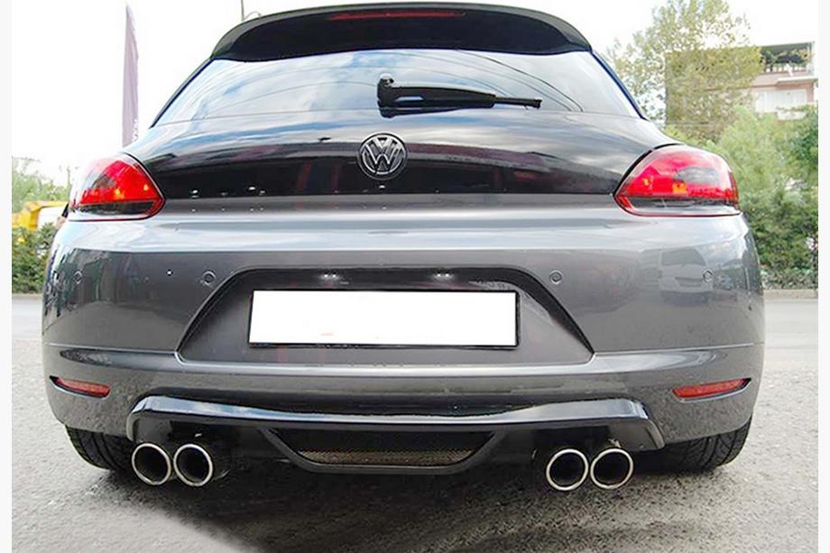 Volkswagen Scirocco 2008-2017 гг. Задний диффузор DPT V-1 (2008-2013, Черный Глянец) Image