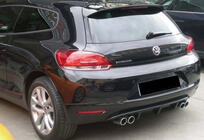 Volkswagen Scirocco 2008-2017 гг. Задний диффузор DPT V-2 (2008-2013, Черный Глянец) фото 1