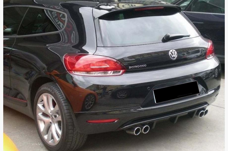 Volkswagen Scirocco 2008-2017 гг. Задний диффузор DPT V-2 (2008-2013, Черный Глянец) Image