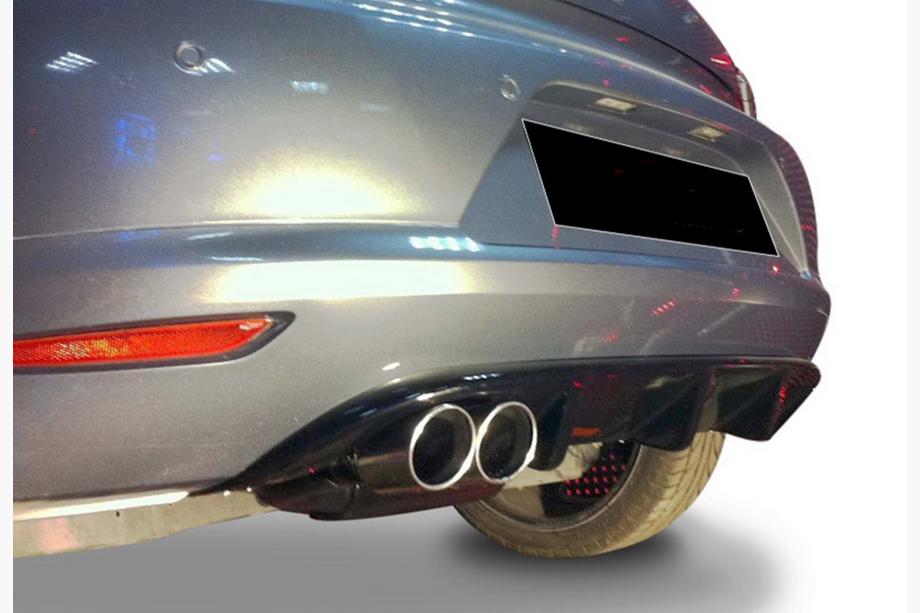 Volkswagen Scirocco 2008-2017 гг. Задний Диффузор DPT V-3 (2008-2013, Черный Глянец) Image