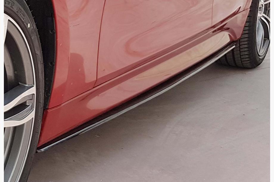BMW 3 серия F30/F31 2012-2019 гг. Накладки на пороги DPT V-3 (для порогов M-Sport, черный глянец) Image
