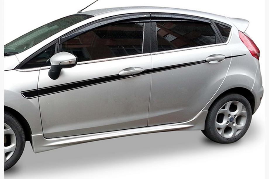 Ford Fiesta 2008-2017 гг. Боковые Пороги DPT V-2 (HB, Черный Глянец) Image