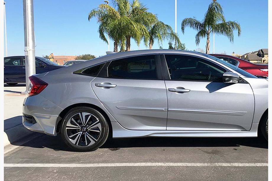 Honda Civic Sedan X 2016-2021 гг. Боковые пороги DPT V-1 (грунтованные под покраску) Image