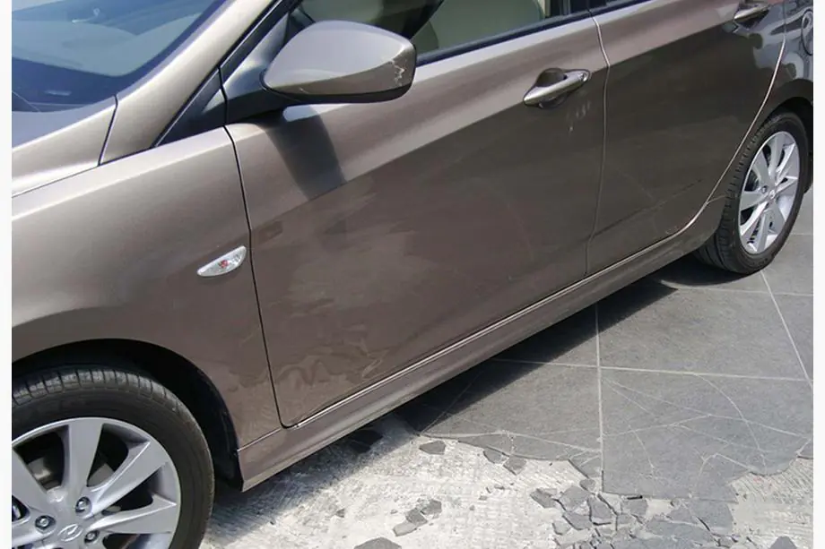 Hyundai Accent 2011-2017 гг. Боковые Пороги DPT (грунтованные под покраску) Фото 1