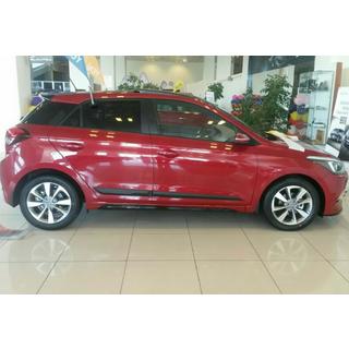 Боковые Пороги DPT (2014-2020, Черный Глянец) Hyundai I-20 2014-2020 гг. фото 1