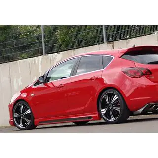Боковые Пороги DPT V-2 (Черный Глянец) Opel Astra J 2009-2015 гг. фото 2
