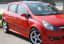 Opel Corsa D 2007-2014 гг. Боковые Пороги DPT V-1 (Черный Глянец) фото 1