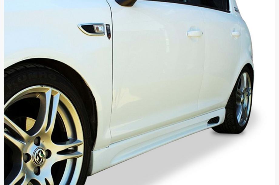 Opel Corsa D 2007-2014 гг. Боковые Пороги DPT V-2 (Черный Глянец) Image