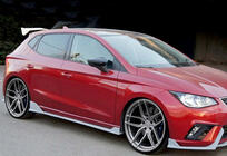 Seat Ibiza 2017- гг. Боковые Пороги DPT V-2 (Черный Глянец) фото 3