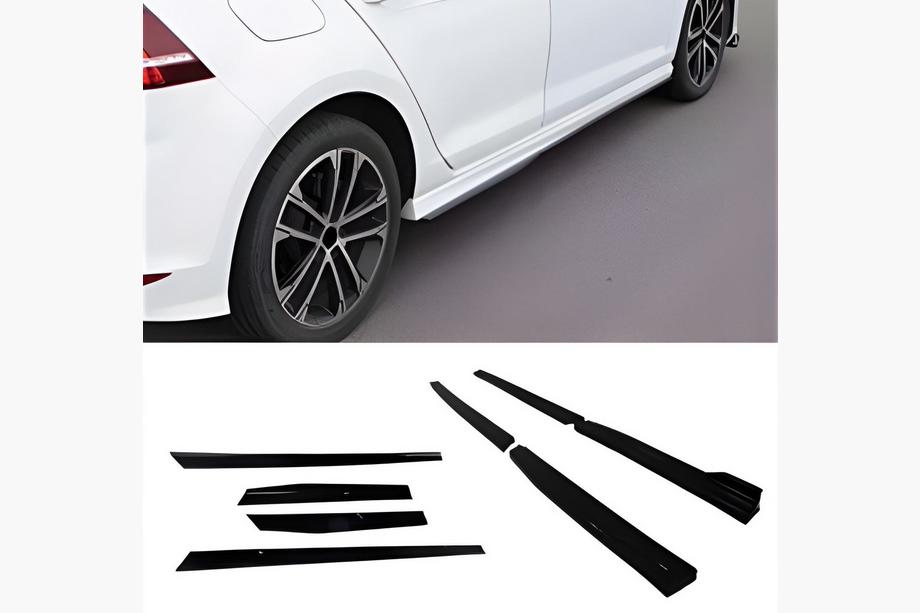 Volkswagen Golf 7/E-Golf 2012-2020 гг. Боковые Пороги DPT V-3 (Черный Глянец) Image