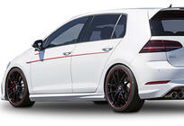Volkswagen Golf 7/E-Golf 2012-2020 гг. Боковые Пороги DPT V-5 (Черный Глянец) фото 4