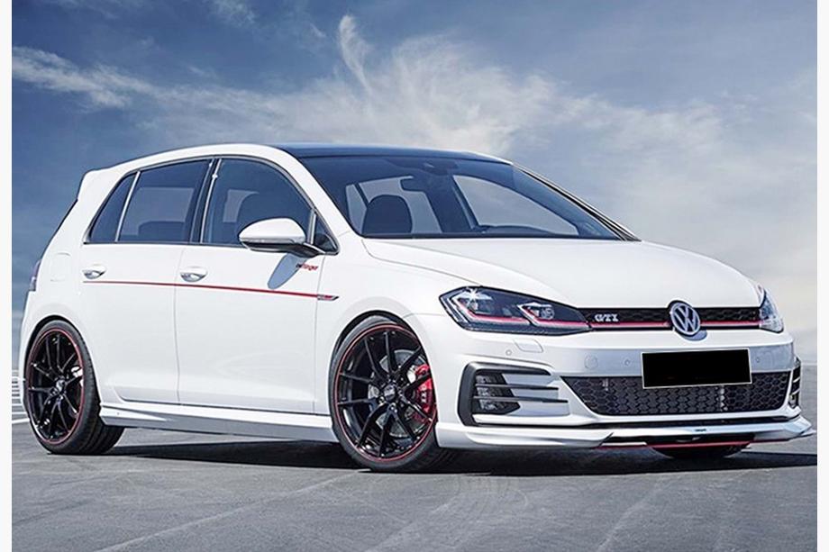 Volkswagen Golf 7/E-Golf 2012-2020 гг. Боковые Пороги DPT V-5 (Черный Глянец) Image