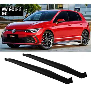 Боковые Пороги DPT V-2 (Черный Глянец) Volkswagen Golf 8 2019- гг.