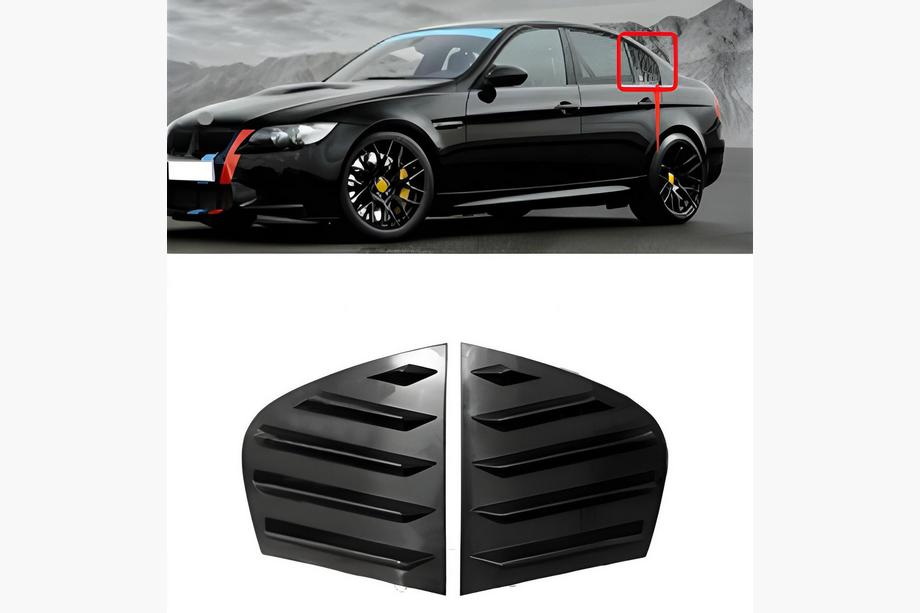 BMW 3 серия E90/E91 2005-2011 гг. Накладки на задние окна DPT (Черный Глянец, 2шт) Image