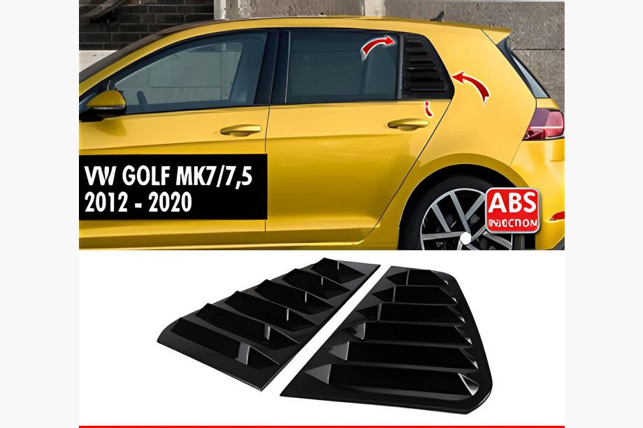 Volkswagen Golf 7/E-Golf 2012-2020 гг. Накладки на задние окна DPT V-2 (черный глянец, 2шт) Image