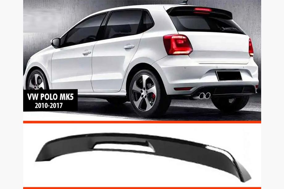 Volkswagen Polo 2010-2017 гг. Спойлер DPT V-2 (HB, Черный Глянец) Image
