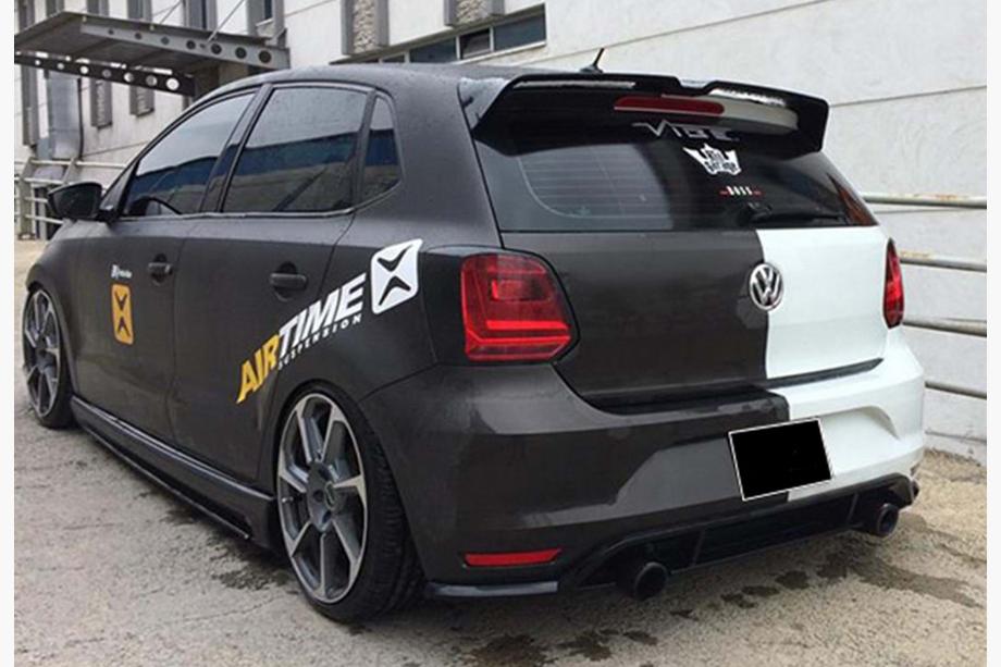 Volkswagen Polo 2010-2017 гг. Спойлер DPT V-3 (HB, Черный Глянец) Фото 3