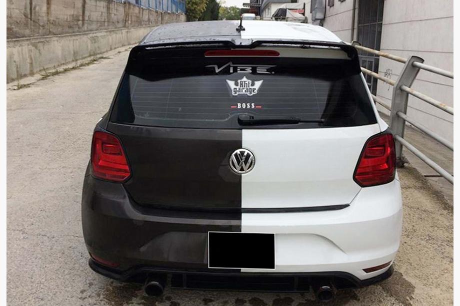 Volkswagen Polo 2010-2017 гг. Спойлер DPT V-3 (HB, Черный Глянец) Фото 4