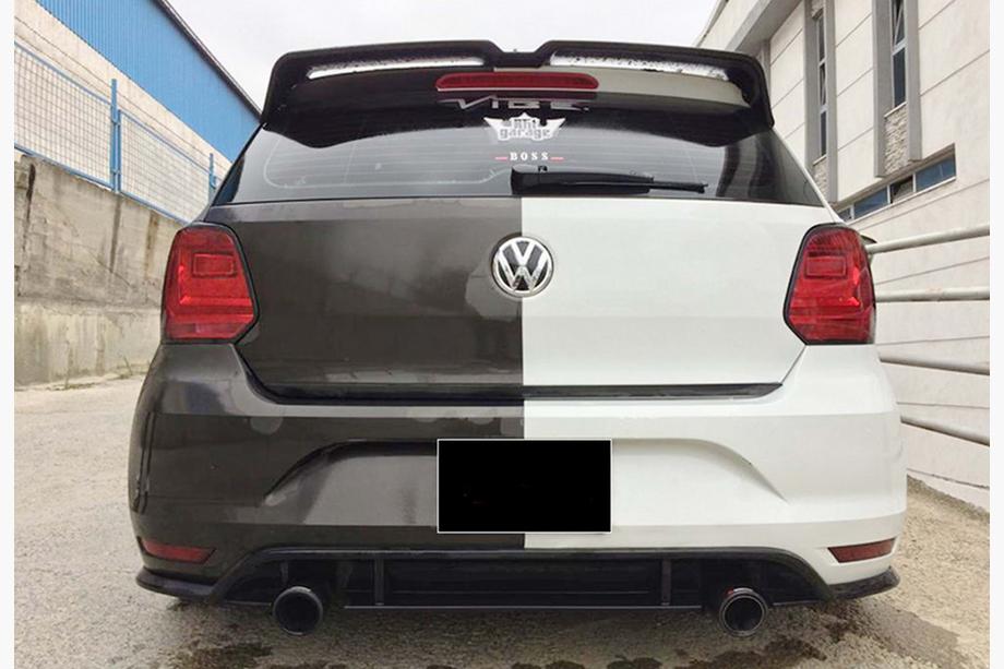 Volkswagen Polo 2010-2017 гг. Спойлер DPT V-3 (HB, Черный Глянец) Фото 5