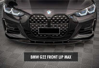 BMW 4 серия G22/23/26 2020- гг. Передний лип-спойлер DPT V-1 (для G22/G23, черный глянец) фото 1