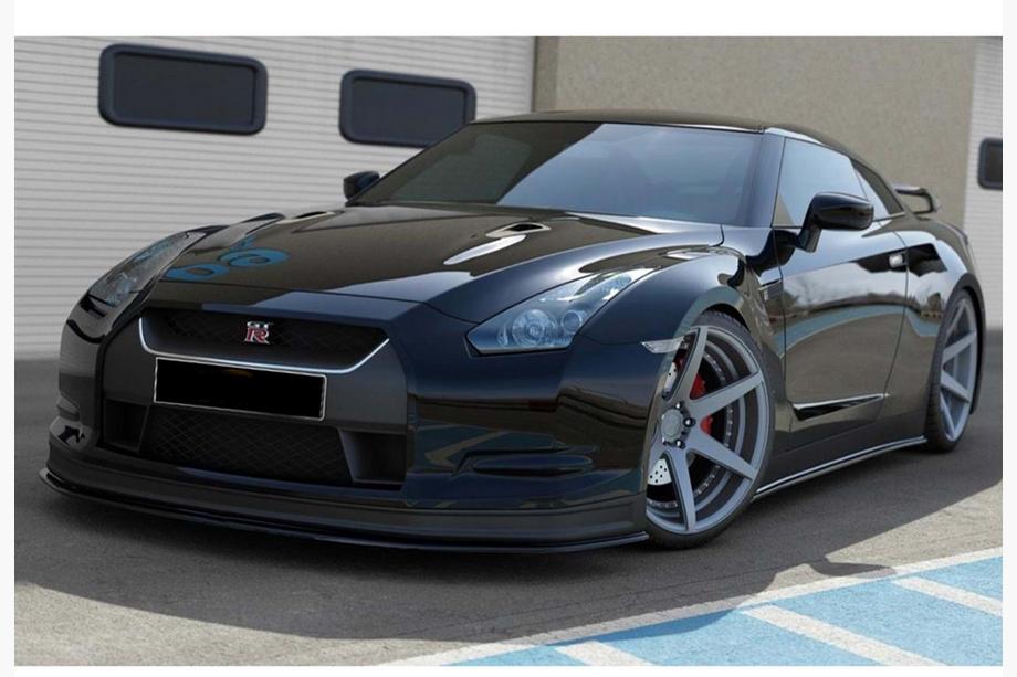Nissan GT-R 2008-2025 гг. Передний Лип DPT (Черный Глянец) Фото 4