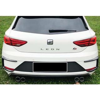 Накладки на задний бампер DPT (2017-2020, 2 шт, черный глянец) Seat Leon 2013-2020 гг. фото 2