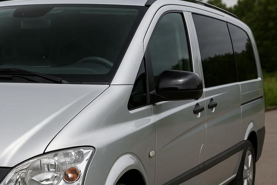 Mercedes Vito W639 2004-2014 гг. Черные Накладки на Зеркала (2010-2014, Нержавеющая Сталь) Image