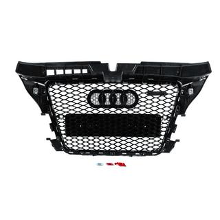 Передняя Решетка RS-Style (2008-2012, черная с хромом) Audi A3 2003-2012 гг. фото 4