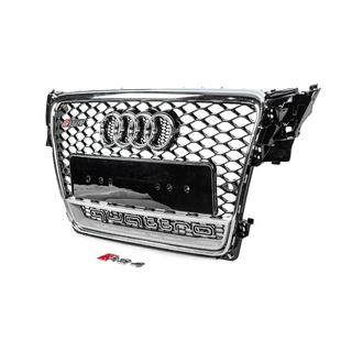 Передняя решетка с надписью Quattro RS-style (2007-2011, черная) фото 2