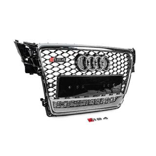 Передняя решетка с надписью Quattro RS-style (2007-2011, черная) фото 3