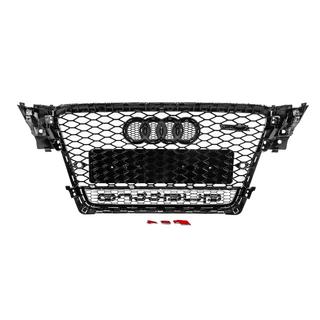 Передняя решетка с надписью Quattro RS-style (2007-2011, черная) фото 4