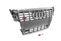 Audi A4 B8 2007-2015 гг. Передняя решетка RS-Style (2007-2011, серая с хромом) фото 3