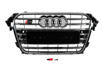 Audi A4 B8 2007-2015 гг. Передняя решетка S-Style (2012-2015, черная с хромом) фото 1