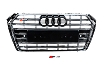 Audi A4 B9 2015-2024 гг. Передняя решетка радиатора S-style (2015-2019, хром+черная) фото 1
