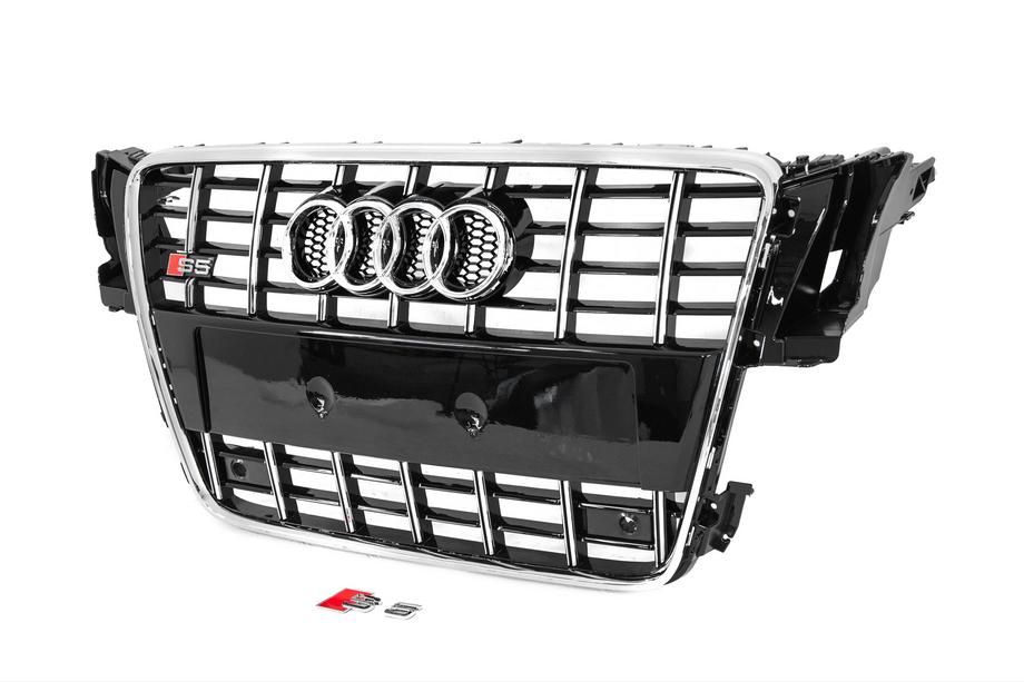 Audi A5 2007-2015 гг. Передняя решетка радиатора S-Style (2007-2011, черная с хромом) Фото 2