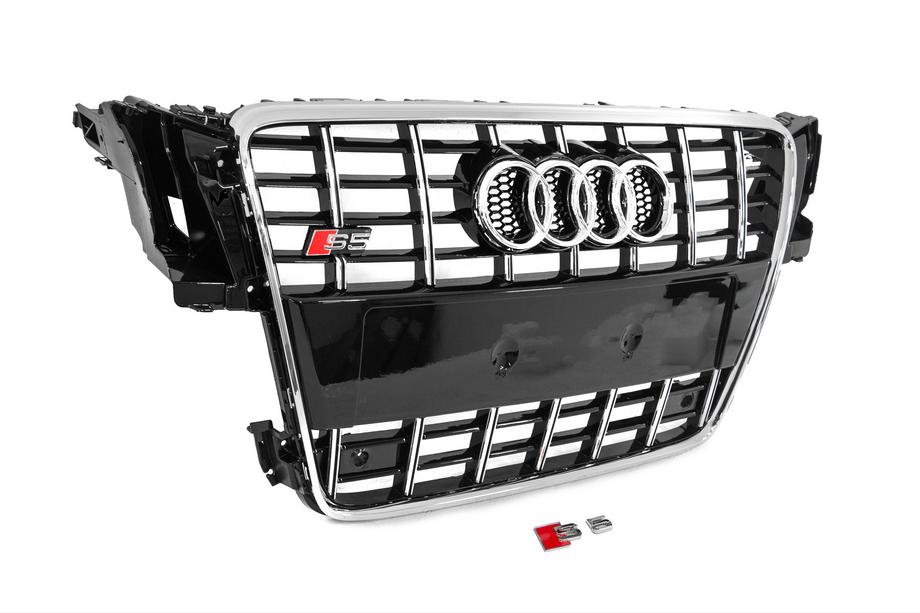 Audi A5 2007-2015 гг. Передняя решетка радиатора S-Style (2007-2011, черная с хромом) Фото 3