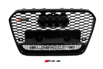 Audi A6 C7 2011-2017 гг. Передняя решетка радиатора RS-style черная с надписью Quattro (2011-2014) фото 1