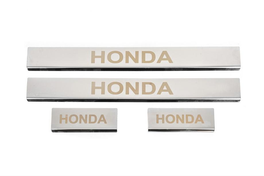 Honda CRV 2007-2011 гг. Накладки на пороги Carmos (4 шт, нержавейка) Image