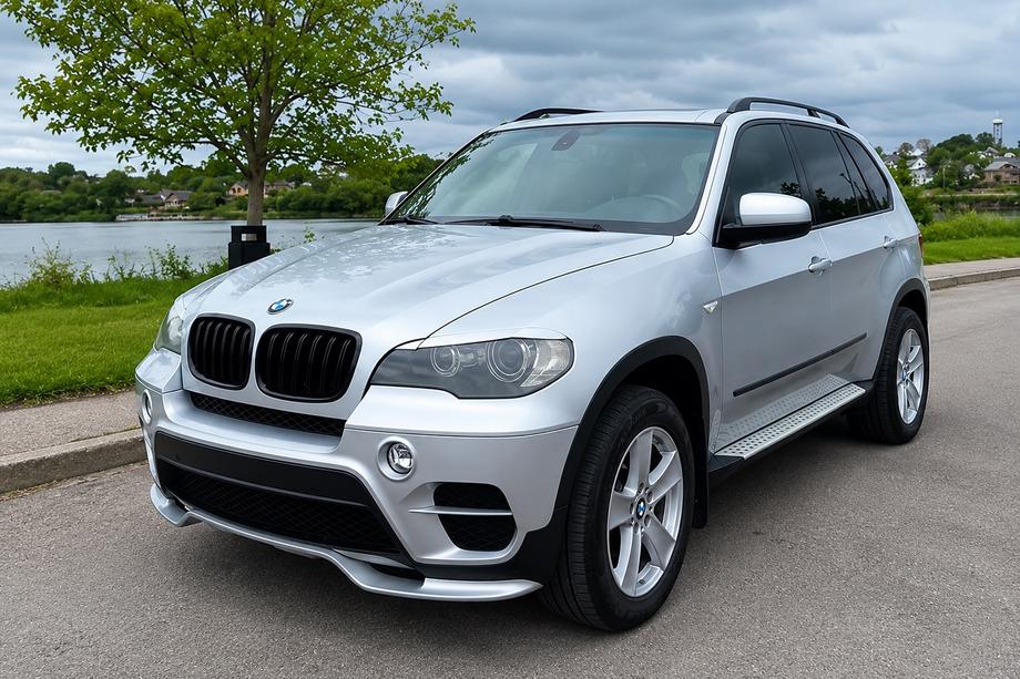 BMW X5 E70 2007-2013 гг. Накладка на передний бампер (2010-2013, грунтованная под покраску) Image