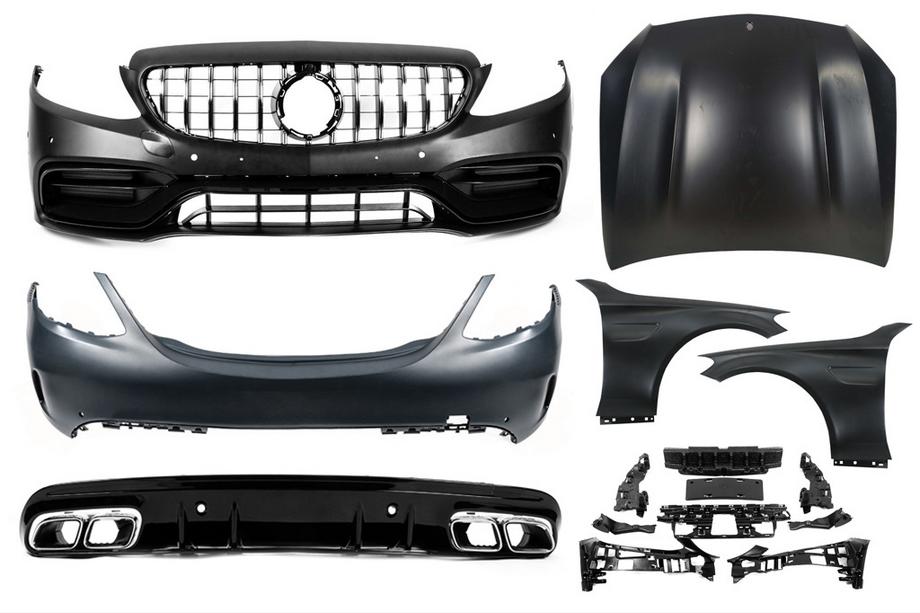 Mercedes C-class W205 2014-2021 гг. Комплект обвеса с капотом и крыльями (C63 AMG) Image