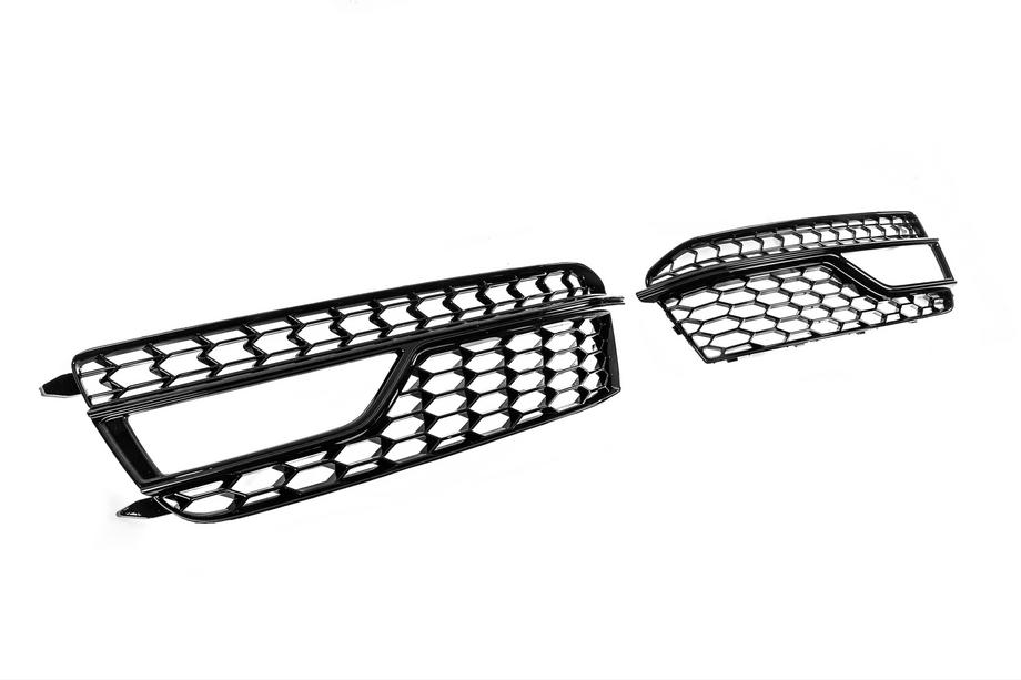 Audi A5 2007-2015 гг. Решетки противотуманных фар RS-Style (Sport, 2011-2015, 2 шт, Черный) Image