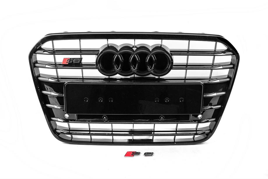 Audi A6 C7 2011-2017 гг. Передняя черная решетка с черной рамкой S-Style (2011-2014) Image