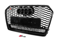 Audi A6 C7 2011-2017 гг. Передняя чёрная решётка RS-style с надписью Quattro (2014-2017) фото 2