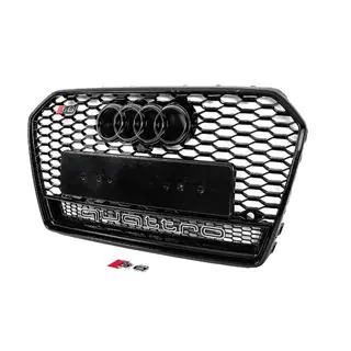 Передняя чёрная решётка RS-style с надписью Quattro (2014-2017) фото 2