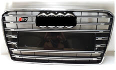 Audi A7 2010-2018 гг. Передняя решетка радиатора S-Style (2015-2018, черная с хромом) фото 1