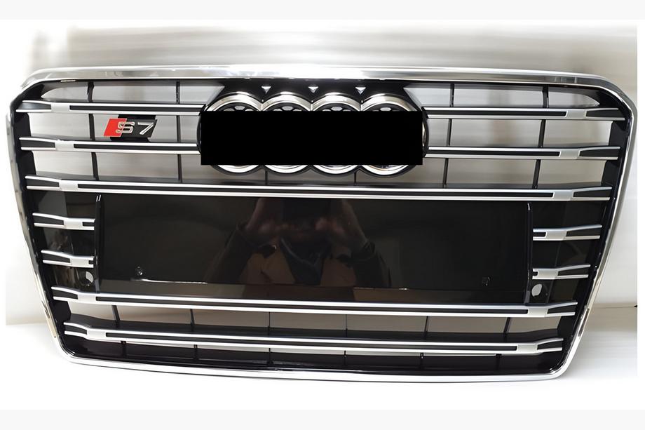 Audi A7 2010-2018 гг. Передняя решетка радиатора S-Style (2015-2018, черная с хромом) Image