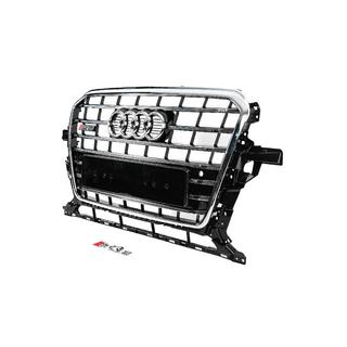 Передняя решетка SQ-Style (2012-2017, черная с хромом) Audi Q5 2008-2017 гг. фото 2