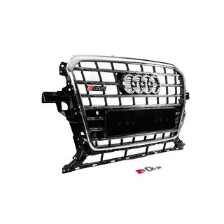 Передняя решетка SQ-Style (2012-2017, черная с хромом) Audi Q5 2008-2017 гг. фото 3